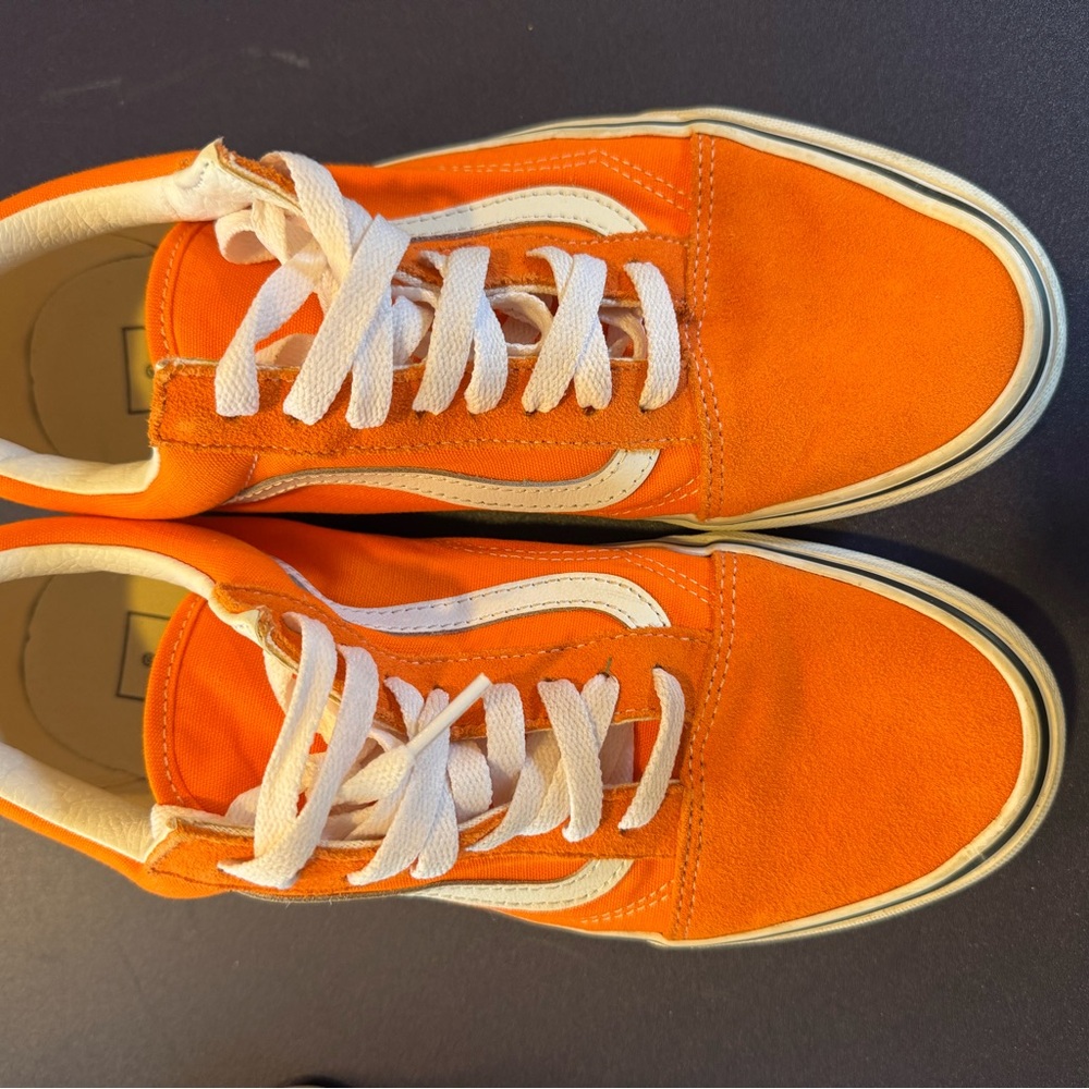 Vans Orange and White Sneakers